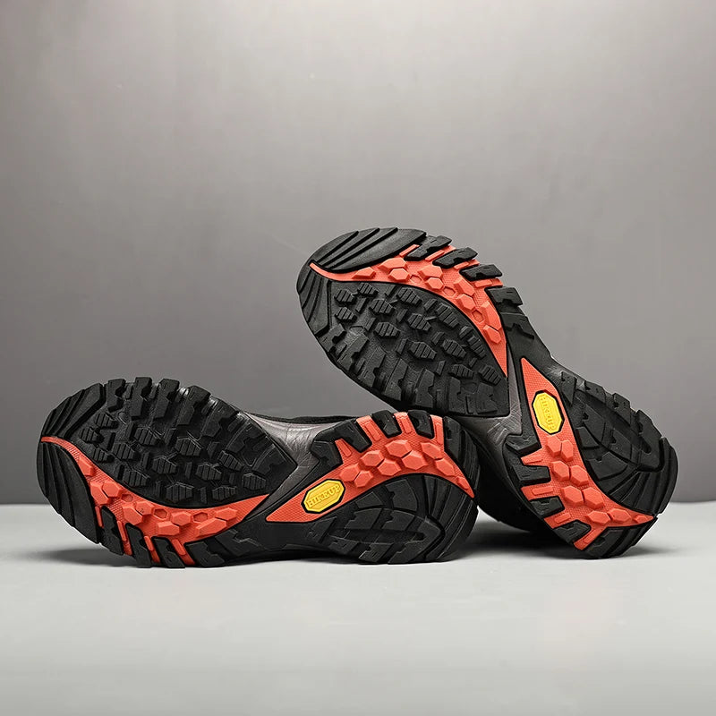 HIKEUP High-Top Men Hiking Boot Winter Outdoor Shoes Lace-Up Non-slip Outdoor Sports Casual Trekking Boots Man Waterproof Suede