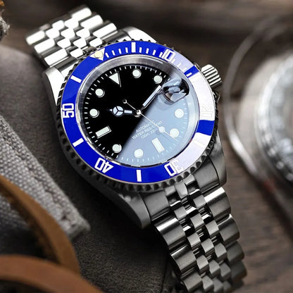 Miyota 8215 PT5000 Stainless Steel 40mm Dive Automatic Men Watch Sapphire Crystal Rotating Bezel Luminous Mechanical Wristwatch