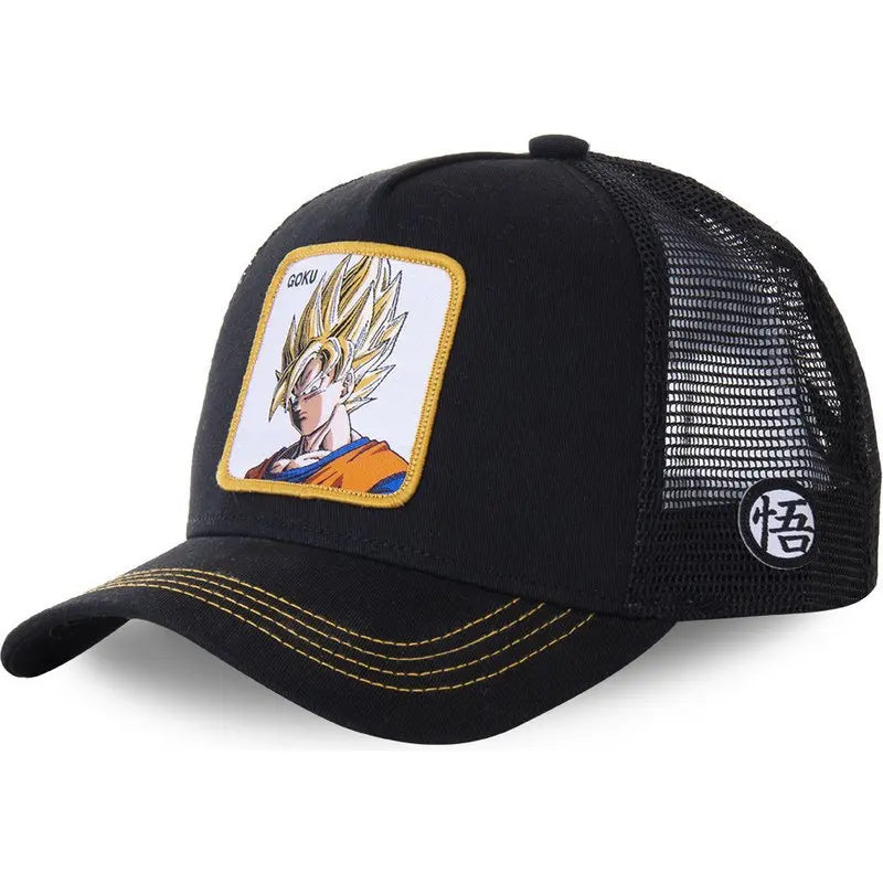 Dragon Ball Son Goku Cap Summer Travel Peaked Cap Men's Embroidery Hip-Hop Mesh Cap Style Sun Visor Baseball Cap Outdoor Sport