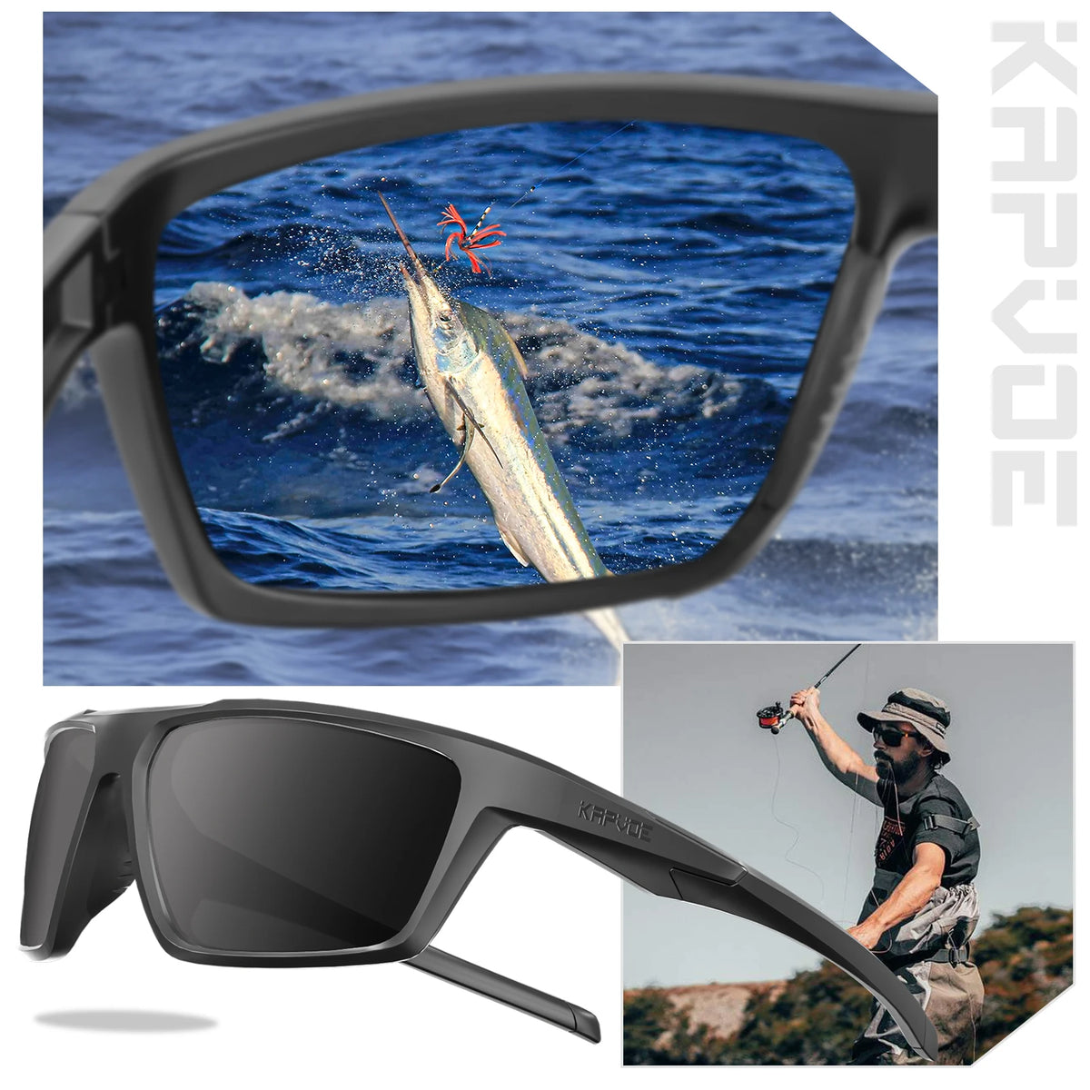 KAPVOE Polarized Hiking Fishing Glasses Beach Essentials Road Bike Cycling Sunglasses MTB Bicycle Outdoor Sports golf Eyewear