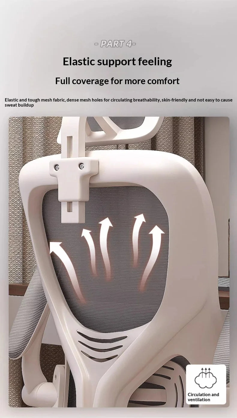 Ergonomic Office Chair with Adjustable Lumbar Support, Mesh High Back, Reclining Swivel Computer Desk Chair with Adjustable Armrests for Home Office & Gaming