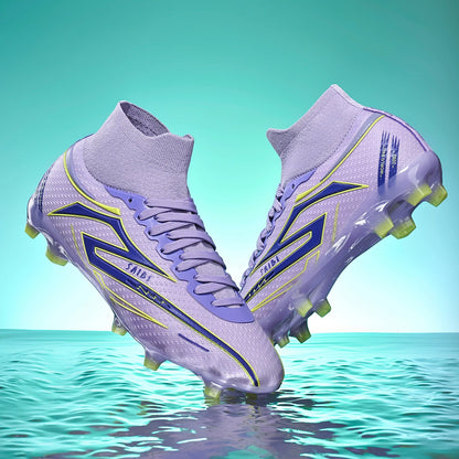 AG/FG Football Boots Unisex Kids Youth PU+Fabric Upper TPU Sole Anti-Slip Durable Outdoor Sports Pitch Training Shoes