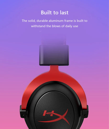 HyperX Cloud II Wired Gaming Headset with 7.1 Surround Sound, Hi-Fi Gaming Headphones, Detachable Noise-Cancelling Microphone, USB Sound Card for PC, PS4 & Xbox