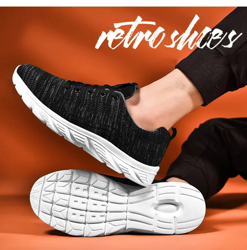 Pánské sportovní běžecké a joggingové boty, ležérní tenisky na ven, šněrovací, prodyšná síťovina, lehké tenisové a outdoorové vycházkové boty, velikosti 39-46
