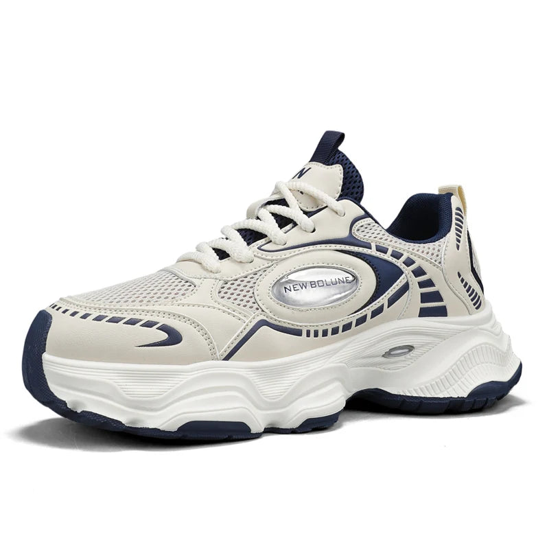 Mens Sports Shoes 2026 New Mesh Breathable Thick Sole Height Increasing Wear-resistant Daily Commuting Versatile Casual Sneakers