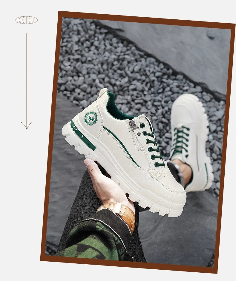 Men's Casual Sports Outdoor Hiking Trendy Fashion Street Comfortable Men's Thick Soled Board Shoes