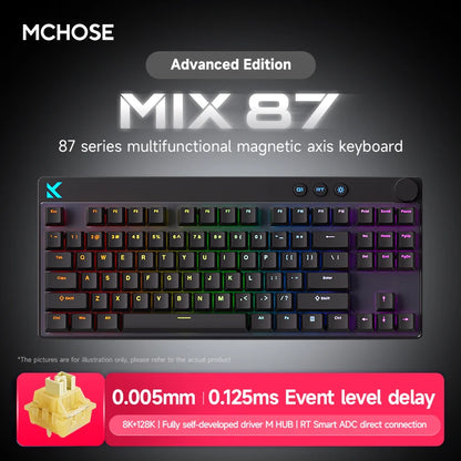 Mchose Mix87 Magnetic Swtich Keyboard Wired Gaming Keyboard 8K+256K Esport 0.08ms Low Latency E-Sports Custom Gamer Accessories
