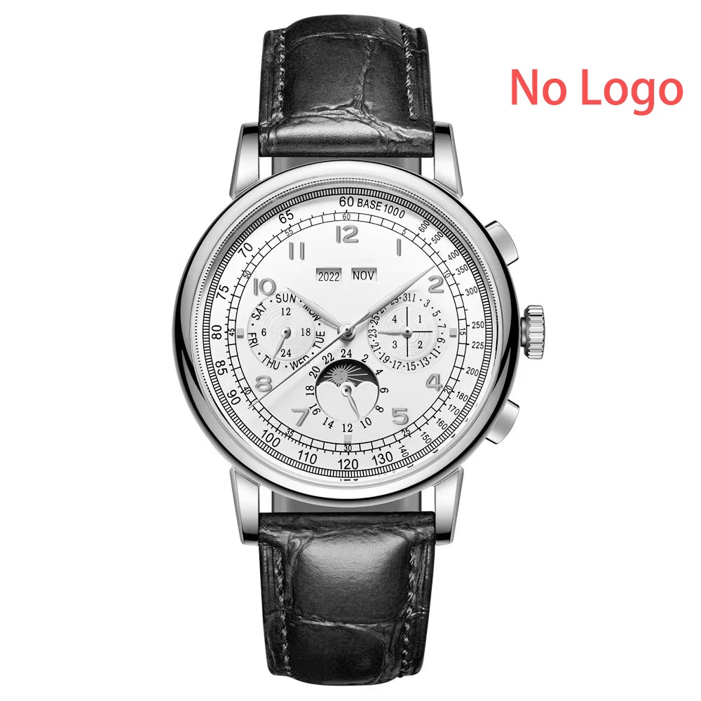 CORGEUT Automatic Mechanical Luxury Watches For Man Business Multification Date Day Month Year 316L Mechanical Men's Watches