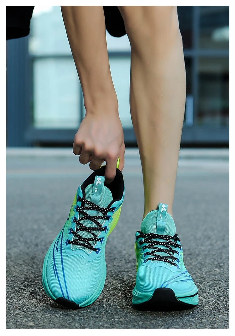 Brand Men Carbon Plate Running Shoes Soft Cushion Shock Absorbing Sports Shoes Unisex Sneakers Light Anti-Slip Training Shoes