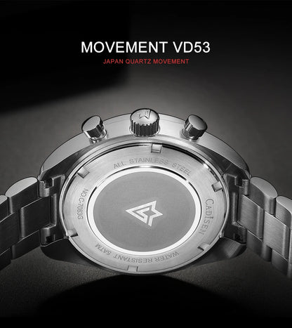 CADISEN 2024 New Men Watches Quartz Business Watches Japan VD53 Mens Clock Top Brand Luxury Watch Men Chronograph Watch for Men