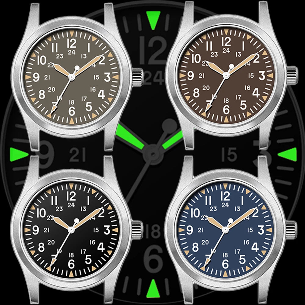 MILITREK 2026 New Military Retro Men'S VH31 Quartz Watch 37mm Sapphire Stainlesssteel 100m Waterproof C3 Luminous Reloj Hombre