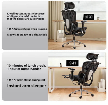 Ergonomic Office Chair with 10D Armrest, Adjustable Height Gaming Chair, Minimalist Computer Chair with Lumbar Support for Study & Work