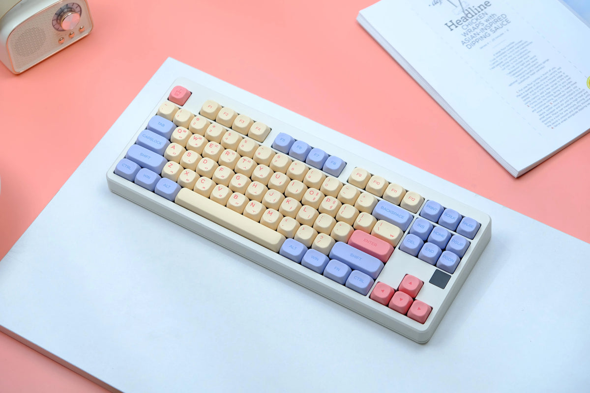 141 keys Marshmallow KOA Keycap PBT DYE Sublimation MOA Keycaps ISO 7U Japanese Korean Russian Key Caps For Mechanical Keyboard