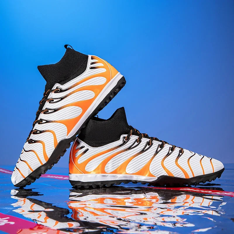 Men Soccer Shoes Sport FG/TF Outdoor Football Boots Training Boys Match Non Slip Long Spikes Cleats Indoor Futsal Comfortable