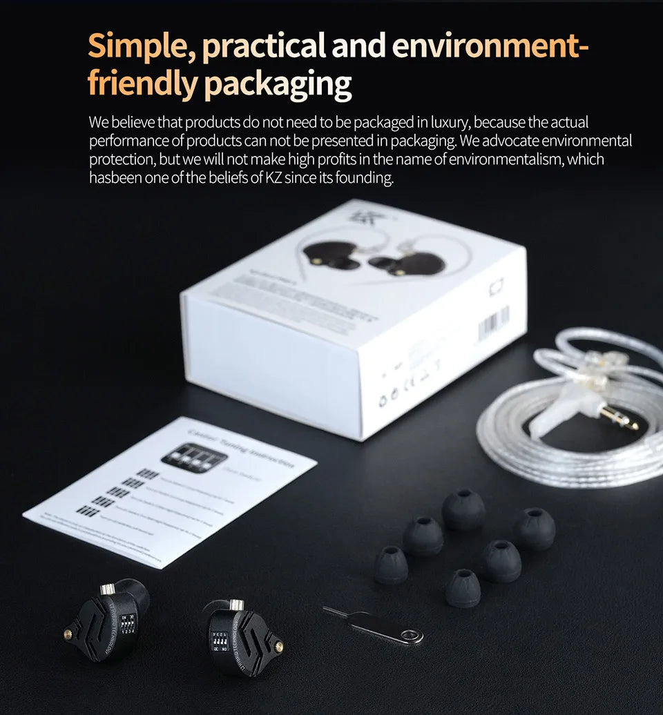 Auscultadores intra-auriculares KZ ZS12 PRO X Hybrid Dynamic Balanced Armature IEM, auscultadores intra-auriculares Hi-Fi com cabo destacável banhado a prata, auscultadores com fio de qualidade de estúdio
