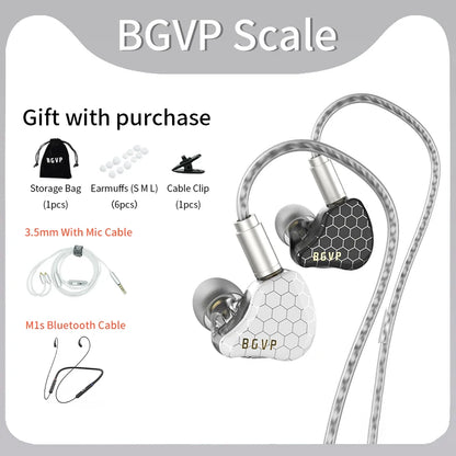 BGVP Scale 2DD HiFi Wired Earphones In Ear Monitor Headphones with 6D Sound Effects, Gaming Headset, Bass Stereo Earbuds with Detachable Cable