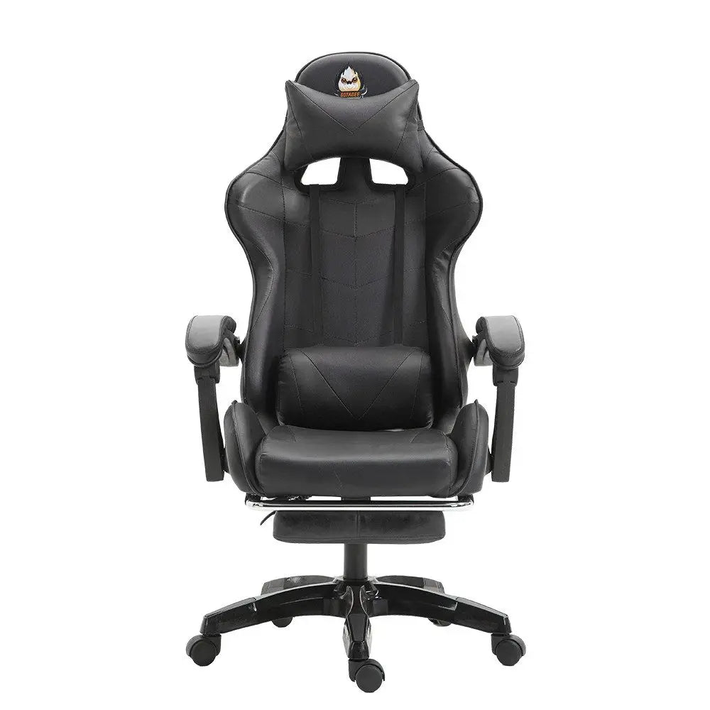 Ergonomic Gaming Chair with Lumbar Support, PU Leather Office Chair, Adjustable Height Computer Chair with Headrest, 360° Swivel