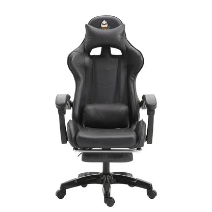 Ergonomic Gaming Chair with Lumbar Support, PU Leather Office Chair, Adjustable Height Computer Chair with Headrest, 360° Swivel