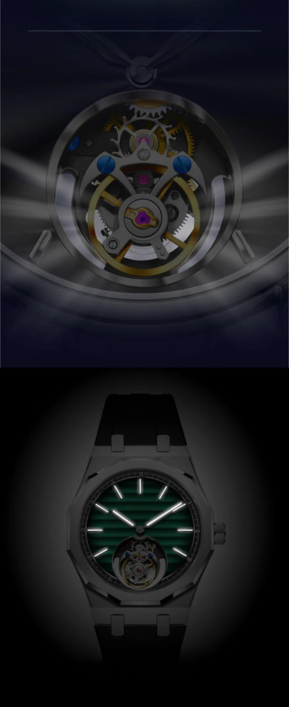 Raymondoya Men Flying Tourbillon Movement Mechanical Automatic Luxury Watches Wristwatches Skeleton Watch Brand For Man Sapphire