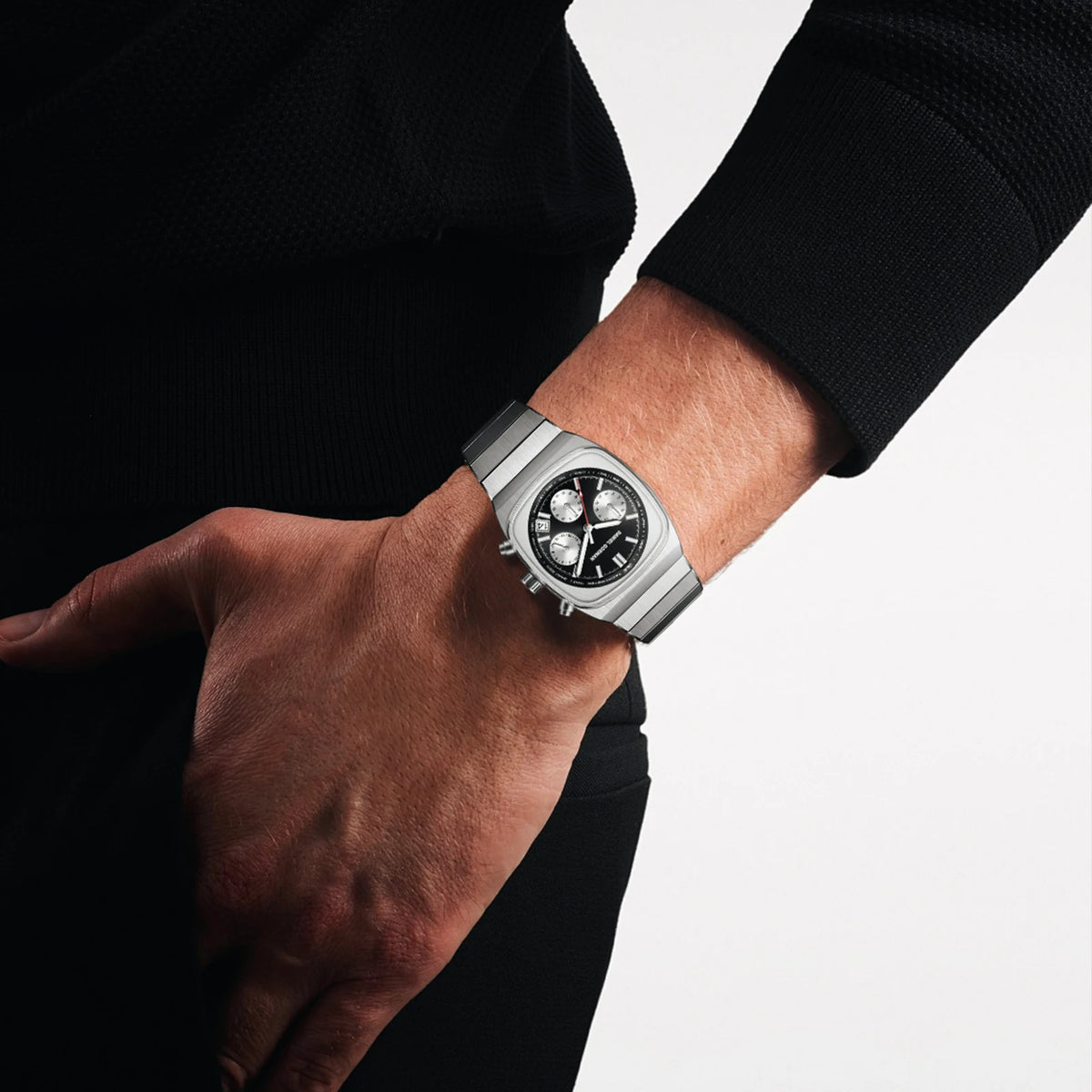 Horloge voor mannen in roestvrij staal Case Shape: Round Case