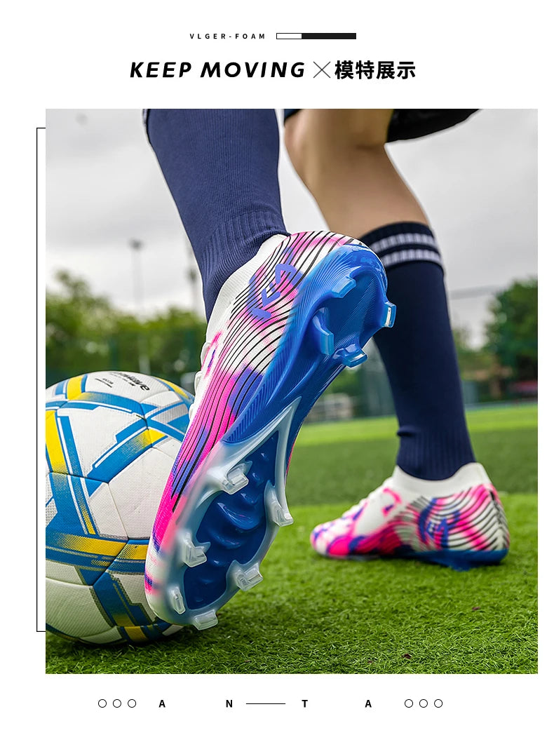 New Men Soccer Shoes Match Outdoor Sneakers Grass Cleats Hot-selling Football Boots Non-Slip Boys High-quality High-top Light