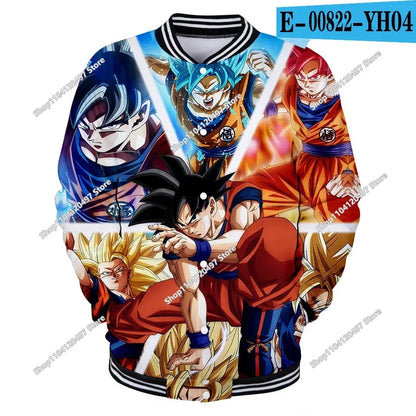 New Japanese Anime Dragon Ball Z Varsity Jacket Autumn Casual Sweatshirt Hoodie Coat Jacket Brand Baseball Jacket