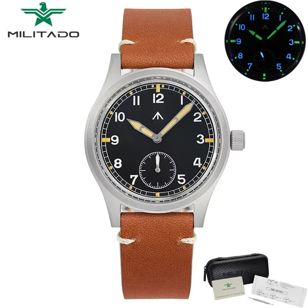 Militado D12 Quartz Watch Men VD78 Movement Domed Sapphire Crystal V2 Clear AR Coating Wristwatch 10Bar Water Resistance Watches