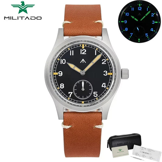 Militado D12 Quartz Watch Men VD78 Movement Domed Sapphire Crystal V2 Clear AR Coating Wristwatch 10Bar Water Resistance Watches