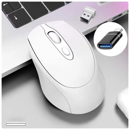 Mouse wireless compatibile Bluetooth 2.4G ricaricabile, mouse wireless per computer USB silenzioso da gaming per PC, laptop, Macbook e tablet