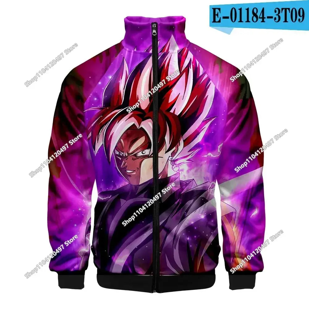 Anime Goku Dragon Ball Jacket Men Women Harajuku Hip Hop Japanese Zip Up Hoodies Goku Clothes Stand Collar Sweatshirt, produit gaming premium Fraquane