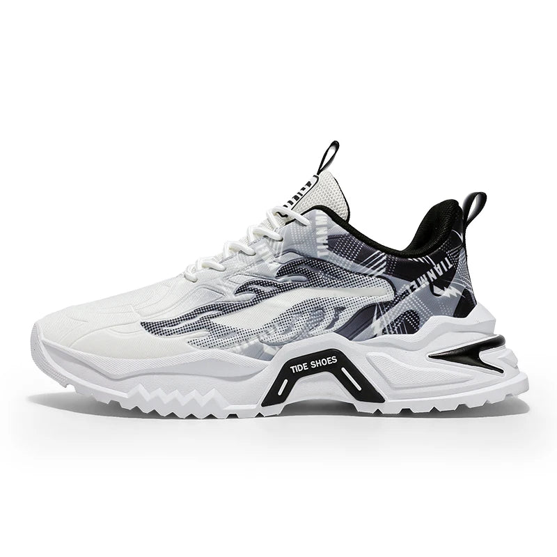 Men Sports Shoes Fashion Lace Up Versatile Non Slip Thick Soled Teenagers Daily Wear Comfortable Casual Running Shoes for Men