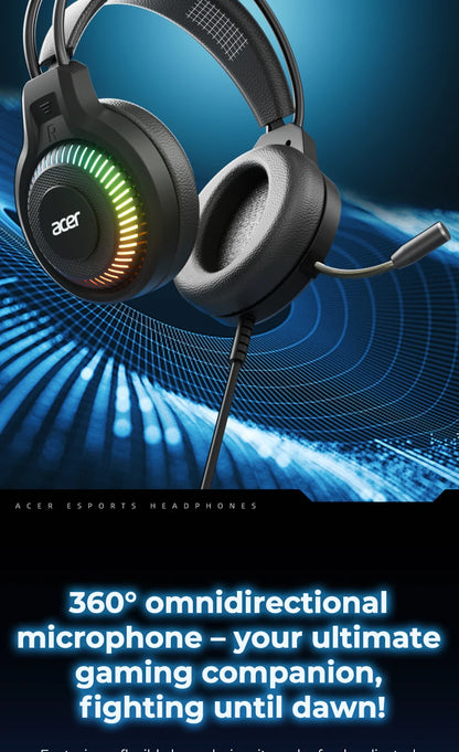 RGB Wired Gaming Earphones with Mic – Low Latency Surround Sound RGB Cool Lighting Gaming Headset with Noise Isolation & Comfort Fit