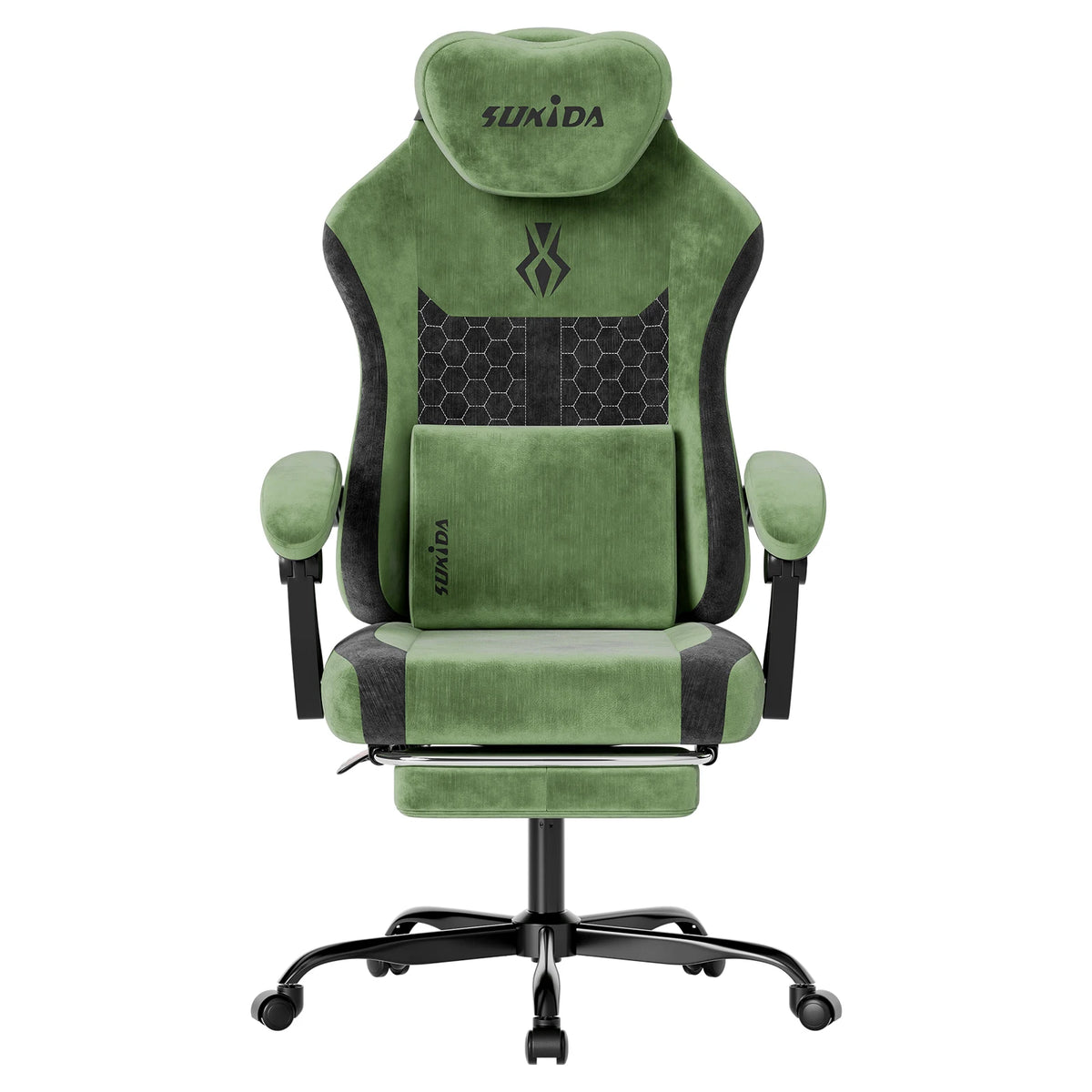 SUKIDA Ergonomic Gaming Chair Breathable Fabric Office Chair with Lumbar Support, Adjustable Height PC Gaming Chair, Comfortable Executive Desk Chair
