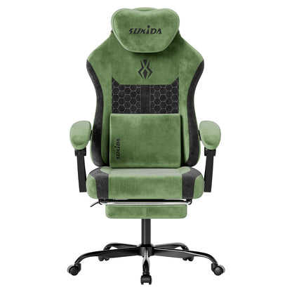 SUKIDA Ergonomic Gaming Chair Breathable Fabric Office Chair with Lumbar Support, Adjustable Height PC Gaming Chair, Comfortable Executive Desk Chair