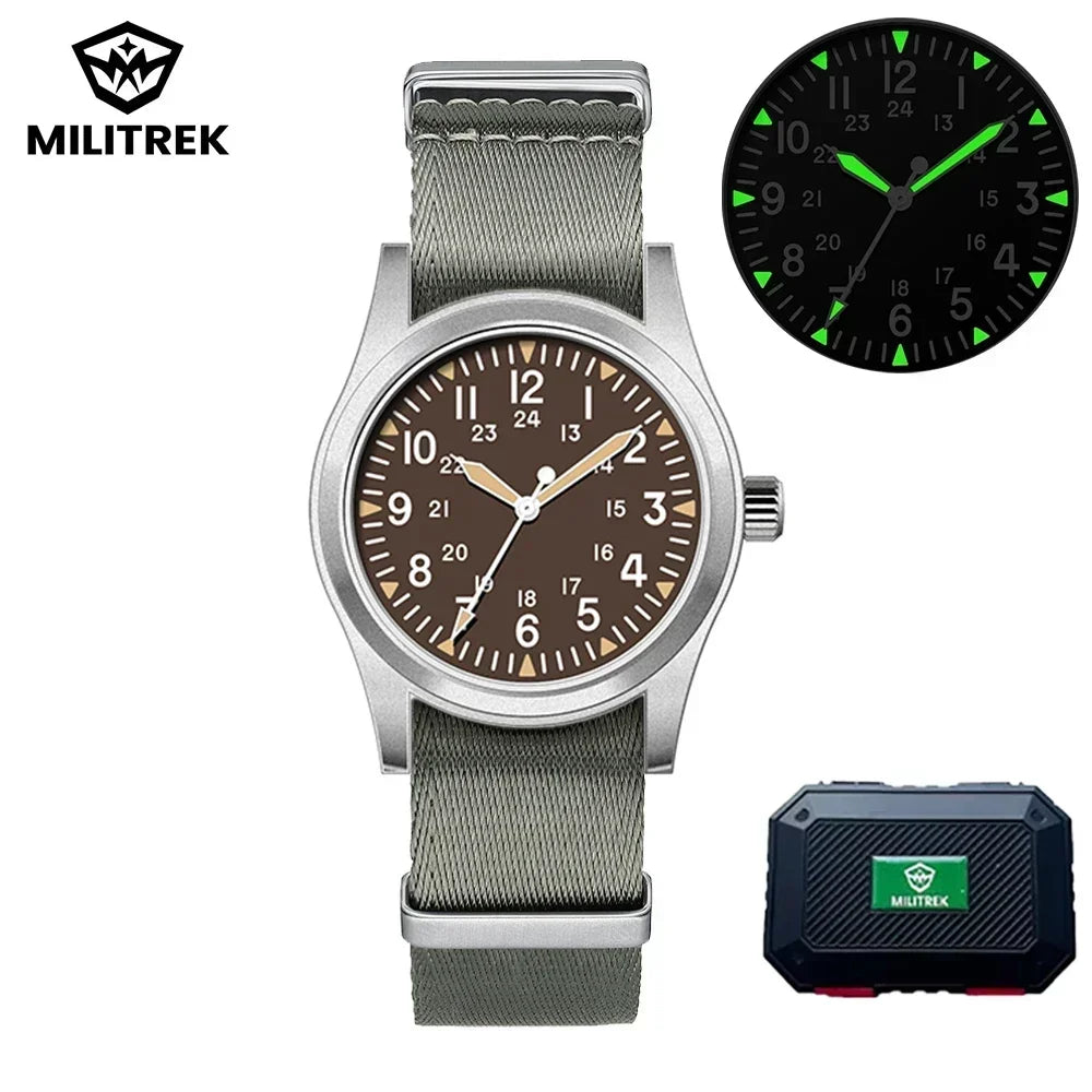 MILITREK 2026 New Military Retro Men'S VH31 Quartz Watch 37mm Sapphire Stainlesssteel 100m Waterproof C3 Luminous Reloj Hombre