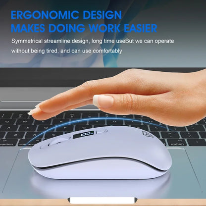 Lenovo Wireless Mouse Bluetooth 2.4G With Smart Display Silent Portable Silent Click Mouse Rechargeable Office Computers Laptops