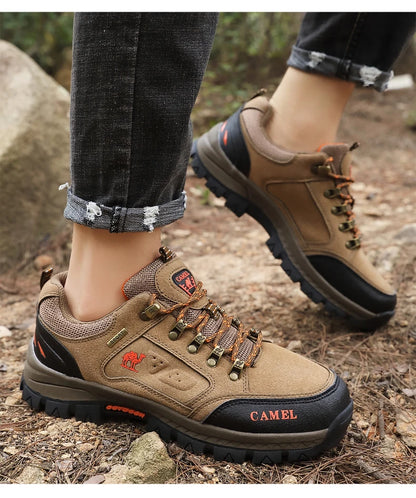Classic Black Men's Hiking Shoes Outdoor Low Climbing Walking Shoes For Men Trekking Sneakers Non-Slip Mountaineering Shoes Man