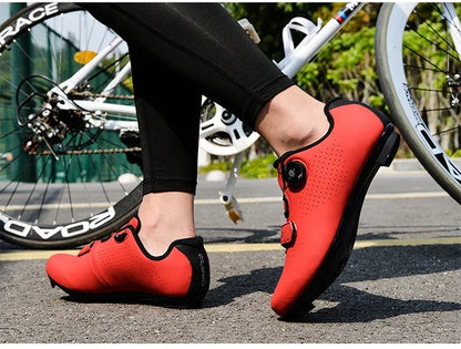 Professional New Sneakers Men Ultralight Double Buckles Cycling Shoes MTB Luminous Road Bike Shoes