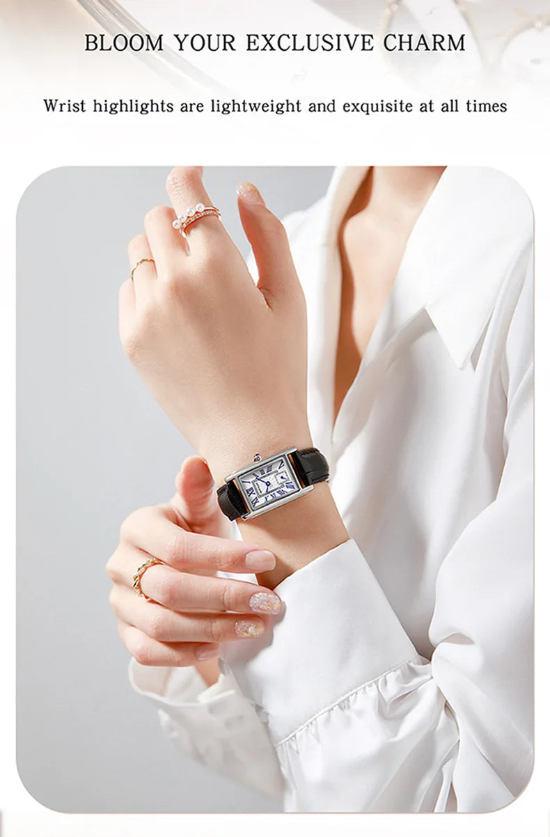 SANDA 1116 Women’s Elegant Quartz Watch  Rectangle Dial, Water Resistant & Business Design