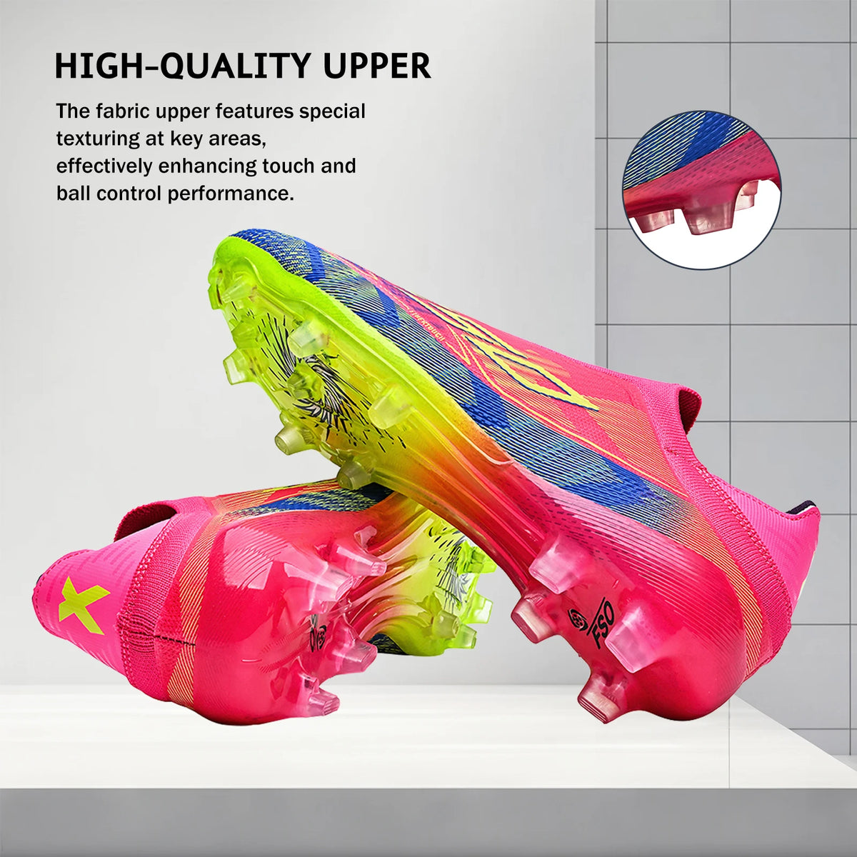 AG/FG Firm Ground Soccer Cleats for Men Women Kids Youth PU Fabric Rubber Sole Non-Slip Wear-Resistant Training Boots