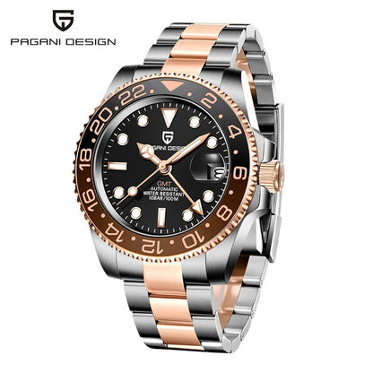 PAGANI DESIGN V3 PD-1662 GMT Watches Men's Luxury Sapphire Automatic Mechanical Watch 40MM Stainless Steel 100M Waterproof Watch