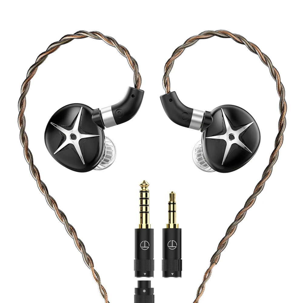 TRN Starfish HiFi Wired Earphones 12mm Dynamic Driver In-Ear Monitors with Beryllium Diaphragm, Detachable Cable Audiophile HiFi Headphones