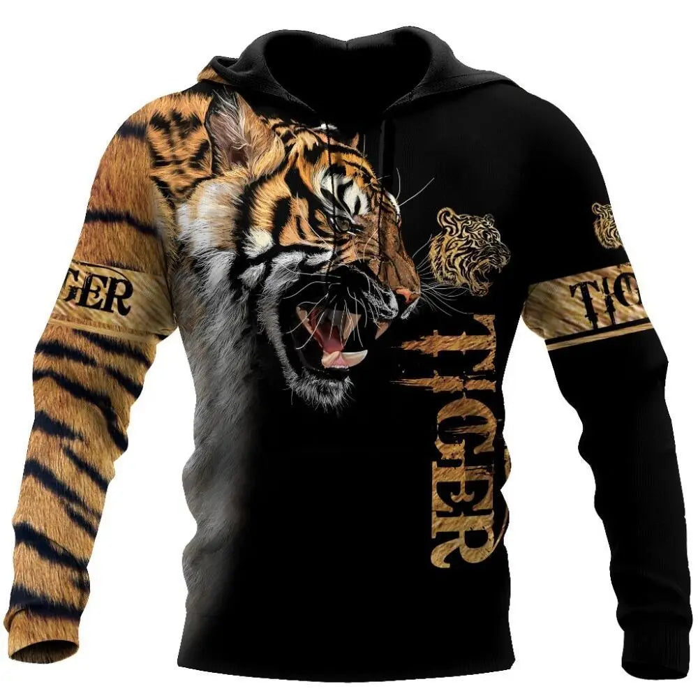 Fashion Autumn lion,wolf Hoodies White Tiger Skin 3D All Over Printed Mens Sweatshirt Unisex Zip Pullover Casual Jacket
