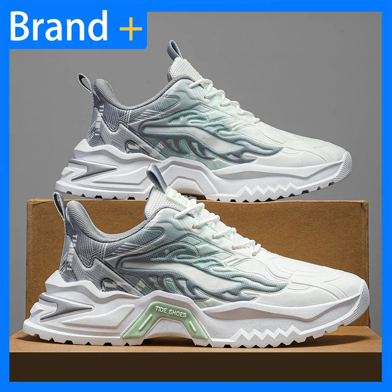 Men Sports Shoes Fashion Lace Up Versatile Non Slip Thick Soled Teenagers Daily Wear Comfortable Casual Running Shoes for Men