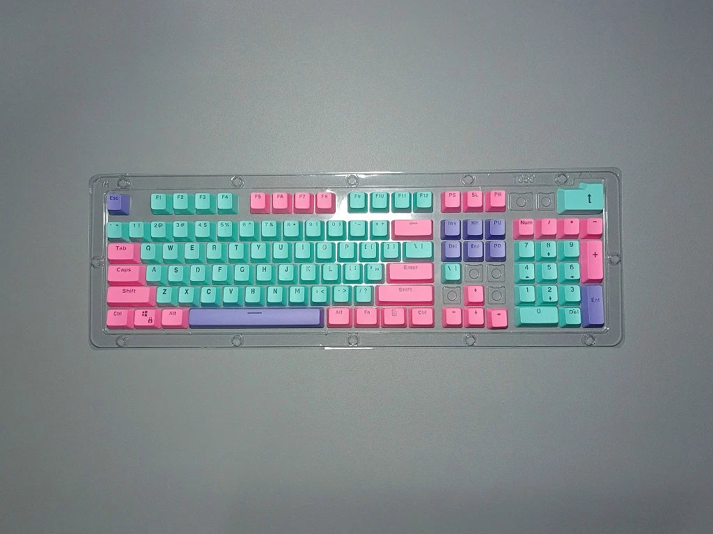 Good Pbt Oem Keycaps 61/87/104keys Custom RGB Player Backlit Double Shot Keycaps Gaming Accessories Ergonomic Teclado Pink/Black