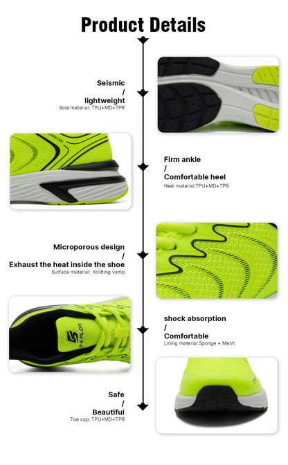 Baasploa Men's Running Shoes Casual Lightweight Mesh Breathable Sneakers Male Outdoor Non-Slip Wear-Resistant Sports Shoes