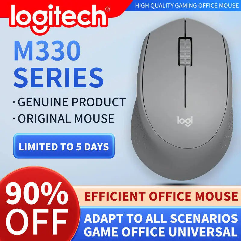 Logitech M330 Professional Office Mouse, Compact, Quiet, Convenient to Carry, Comfortable to Touch, Specifically Designed