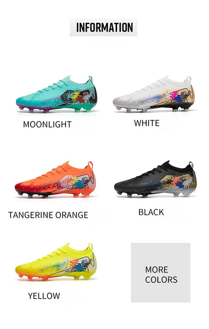 New Men Football Boots Cleats Training Shoes Soccer Shoes Non-Slip Match Ultralight Soccer FG Long Spikes Outdoor Drop Shipping