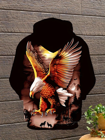 2025 Fashion Cool Eagle Men's Hoodie 3D Printed Hoodies Edition Trend American Eagle Men's Sportswear Kids Casual Unisex Pullover