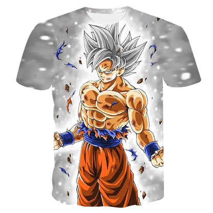 2024 New Fashion Dragon Ball 3D T-shirt Summer Short Sleeve O-Neck Goku Vegeta Men's Casual Shirt Boys' – Produit gaming premium Fraquane
